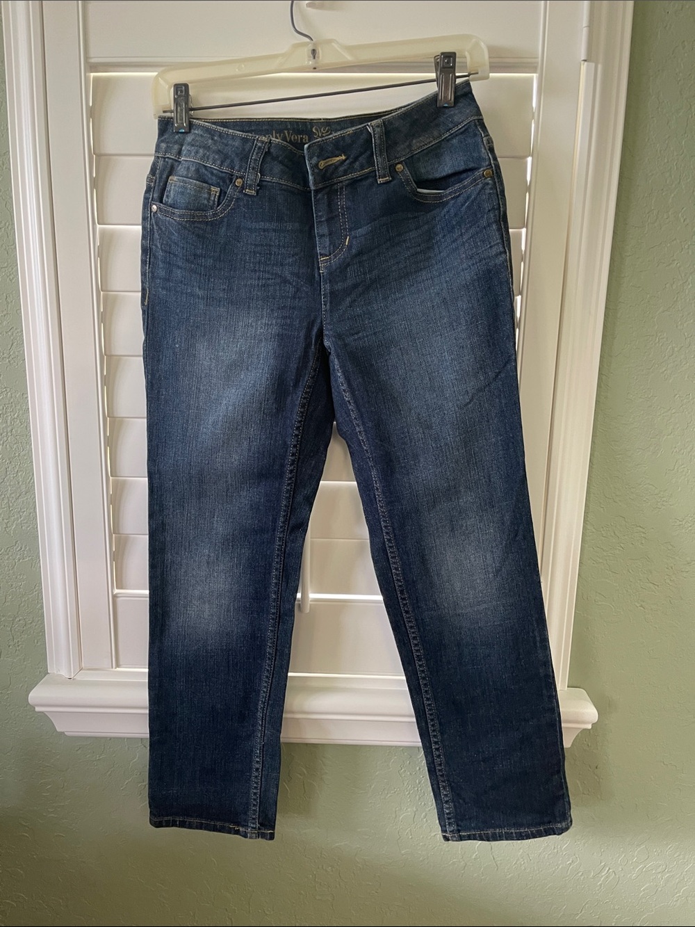 Vera Wang Dark Blue Straight-Leg Women's Jeans